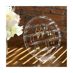 Acrylic round shaped earring jewelry display holder acrylic earring display stand