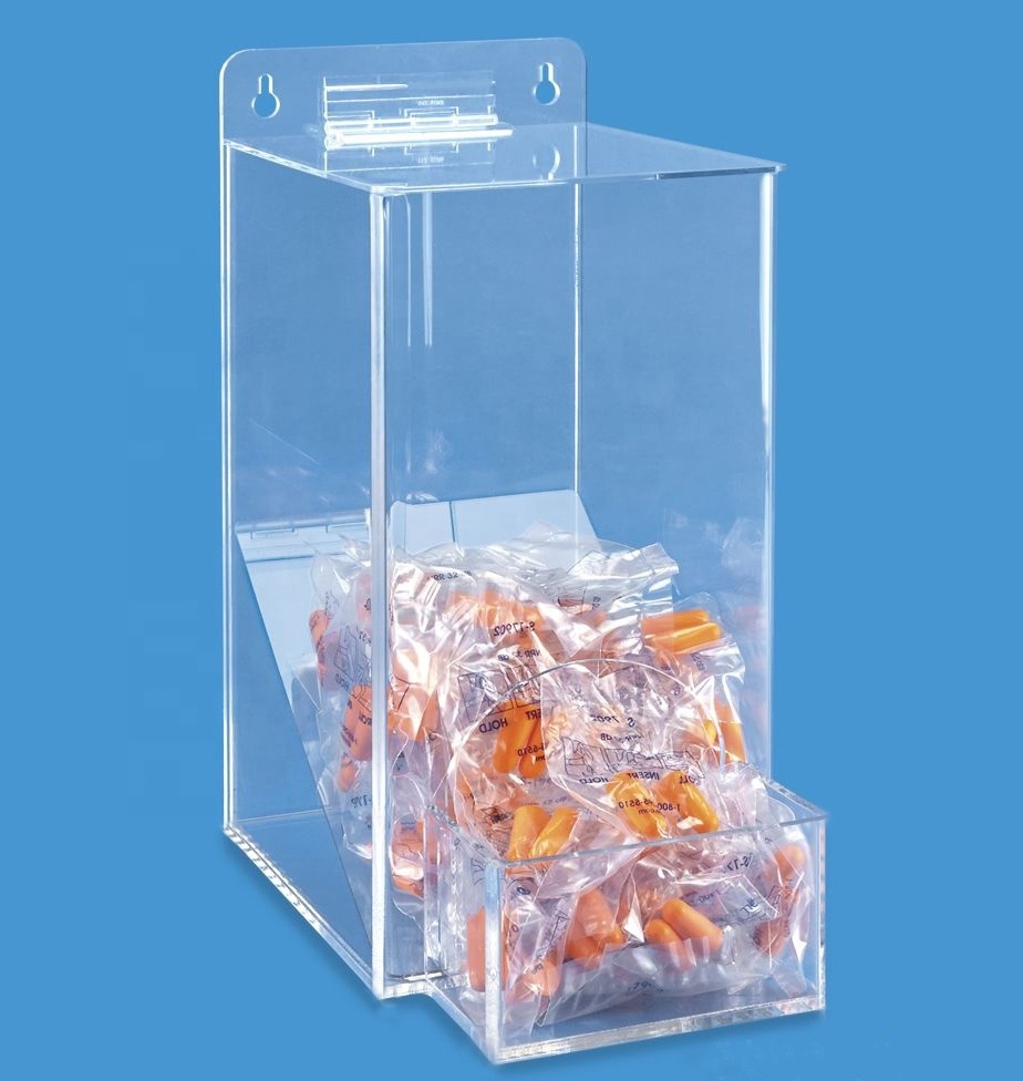 Wall Mounted Clear Acrylic Earplugs Dispenser Lucite Earplugs Storage Box Ear Plug Dispenser Clear Acrylic Earplug Holder