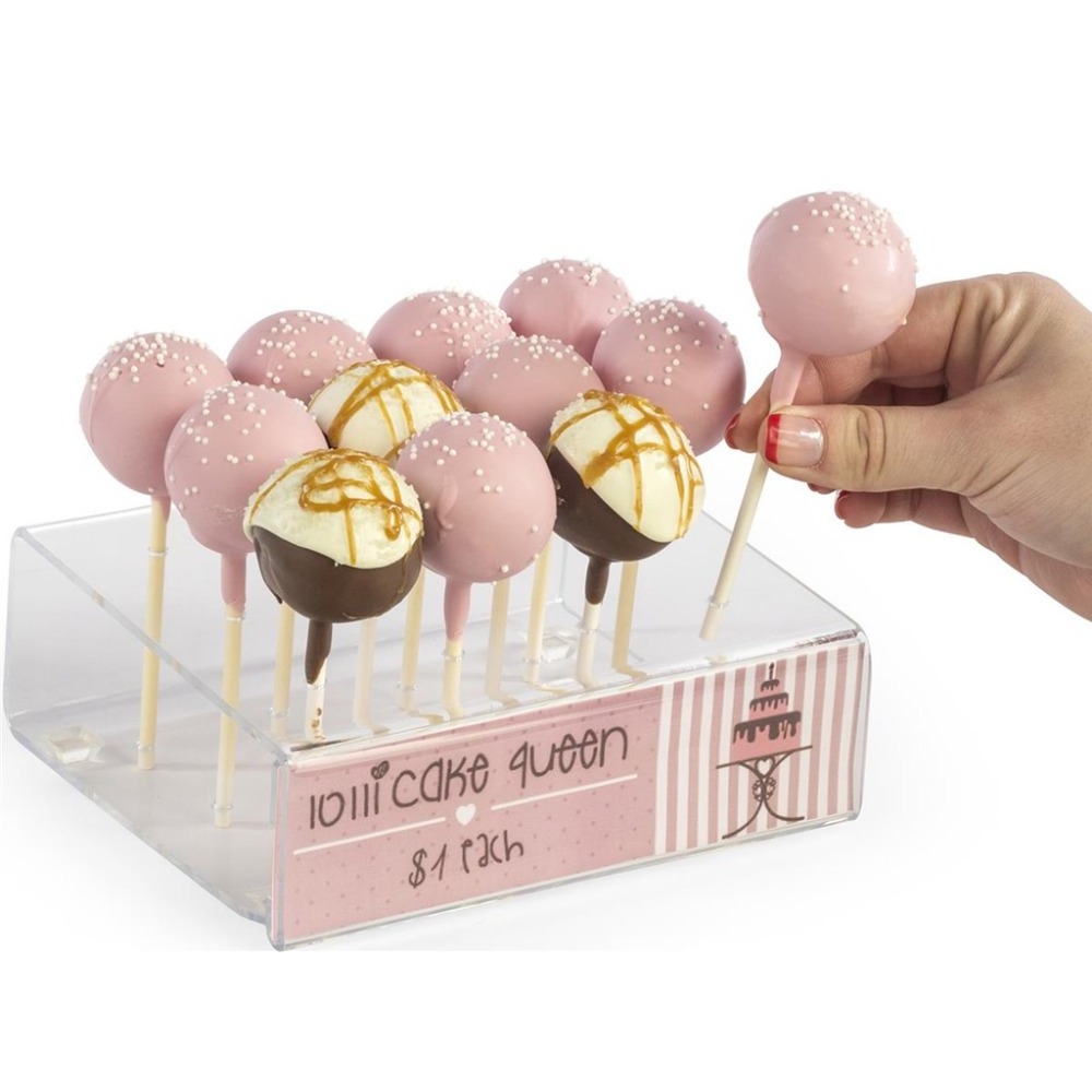 12 Slot Acrylic Cake Pop/ Lollipop Stand with Sign Holder