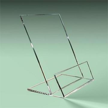 Clear Small Acrylic Easel Stand Lucite Magazine Rack Brochure Leaflet Cookbook Holder Open Book Display Stand Rack