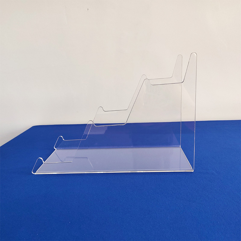 3 Tier Clear Acrylic Wallet Purse Display Stand Acrylic Display Stand Holder for Handbag Wallet Purse Display Step Riser