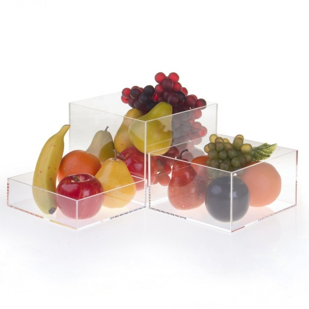 5 Sided Acrylic Cube Riser for Buffet Food Black Riser for Food Display White Clear Acrylic Display Stand for Wedding Plinth