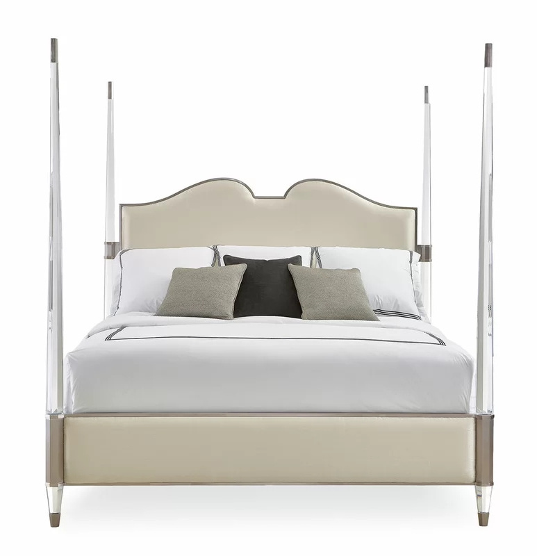 Modern Acrylic Four Pillars of the Bed Clear Lucite Bed Frames