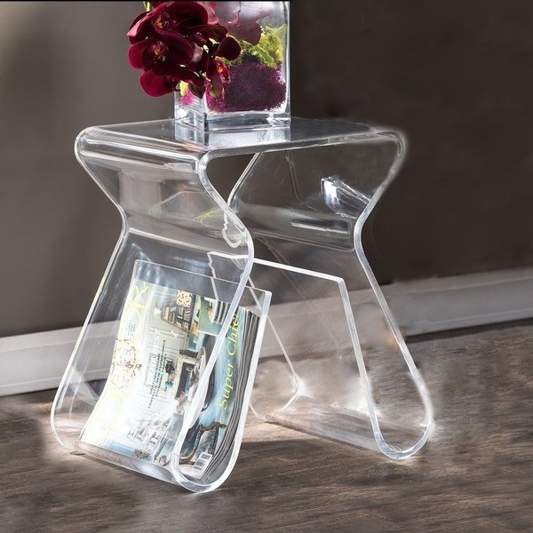 Clear Acrylic End Table with Magazine Rack New Clear Acrylic Illusion Ghost Side Table with Magazine Rack Magazine Tables