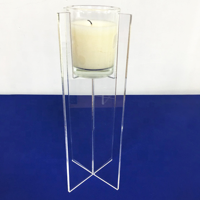 Detachable Acrylic Candle Holders Acrylic Candlestick Laser Cut Candelabra Centerpiece Portable Desktop Acrylic Candle Stand