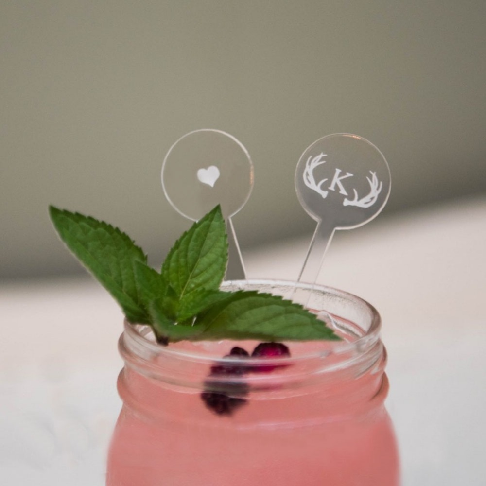 Custom clear acrylic drink stirrers smoothies stir sticks