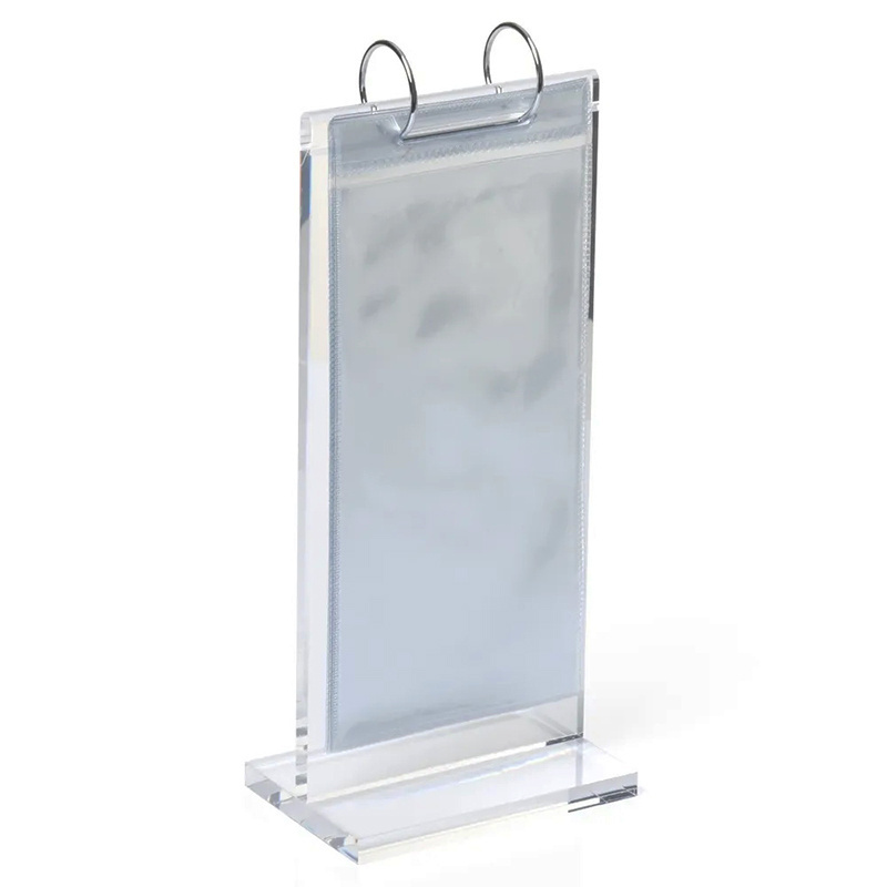 Acrylic Flip Menu Holder A4 A5 Clear Lucite Table Menu Stand with A5 Pocket Acrylic Menu Holder Stand With Flip Chart Clip