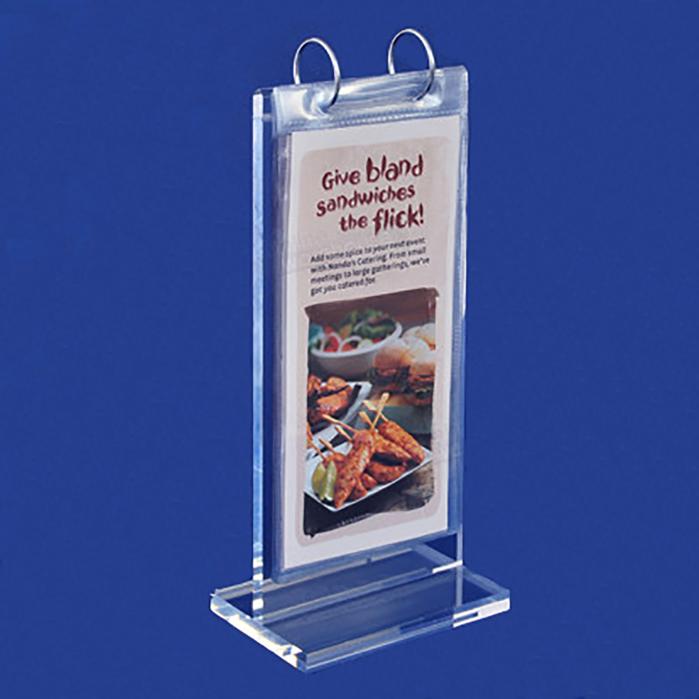 Acrylic Flip Menu Holder A4 A5 Clear Lucite Table Menu Stand with A5 Pocket Acrylic Menu Holder Stand With Flip Chart Clip