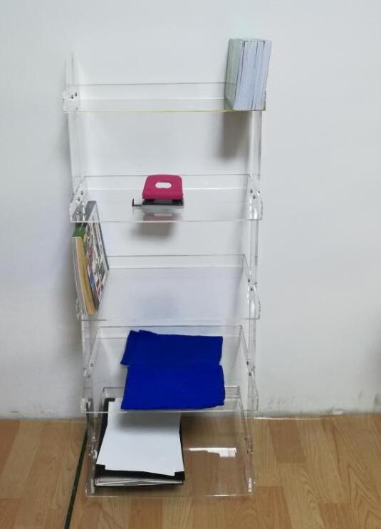 Acrylic Leaning Bookshelf, Acrylic Display Shelf for Towel Art book Cosmetic, Clear Acrylic Storage Tray for Home