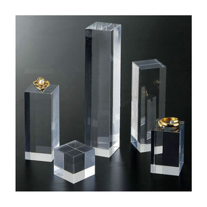 Polished Acrylic Solid Block Risers, Rectangle Acrylic Solid Cube Display Stands, Jewelry Display Block Holder