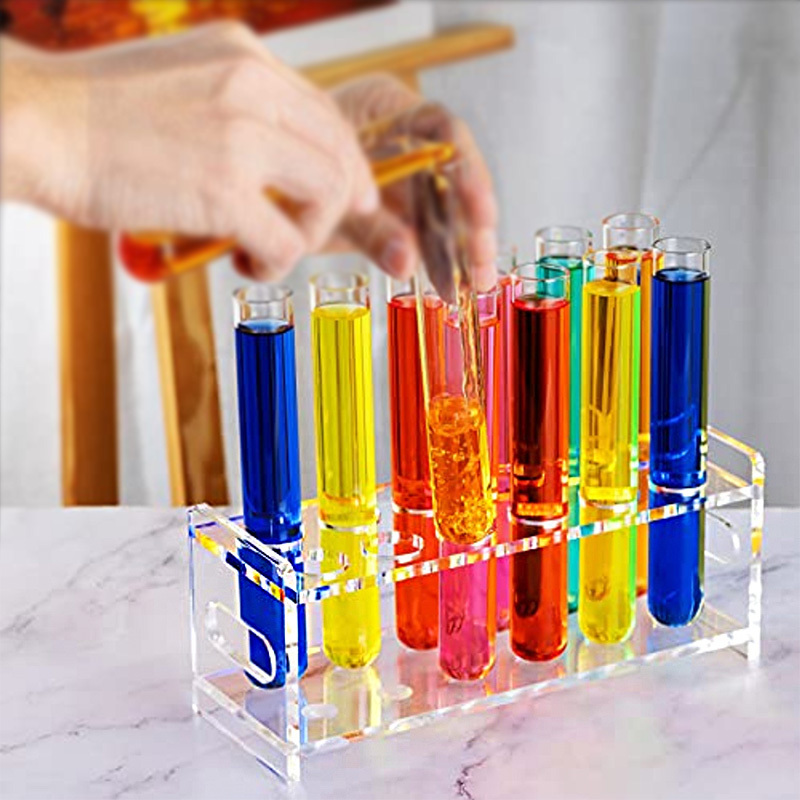 12 Holes Tubes Clear Acrylic Cigar Tube Holder Lucite Molded Tube Holder