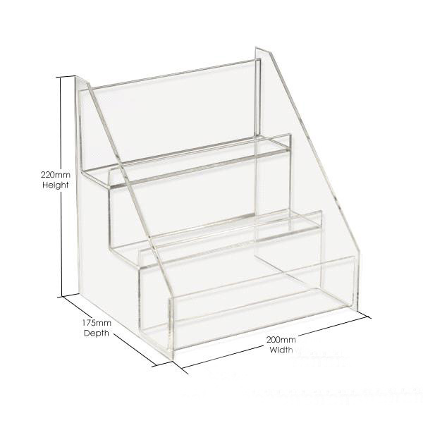 Clear Acrylic 3 Tier CD DVD Display Shelf Lucite CD Display Stand