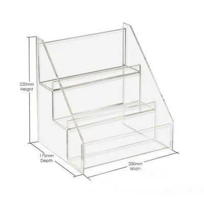 Clear Acrylic 3 Tier CD DVD Display Shelf Lucite CD Display Stand