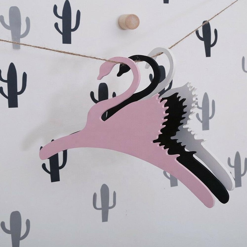 Baby Toddler Kid Children Acrylic Clothes Hanger Swan Hanger Pink Acrylic Dress Hangers Pink Swan Clothes Hook for Baby