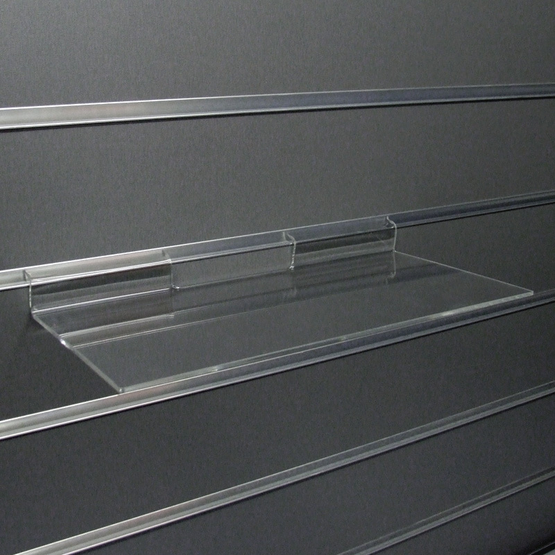 Custom Slatwall Acrylic Retail Display Shelf Slatwall Acrylic Shoe Display Shelf Acrylic Shoe Shelves for Slat Wall