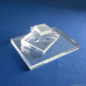 High Polished Clear Square Solid Import Acrylic Blocks Display Base Stamp Block Lucite Perspex Display Styling Block