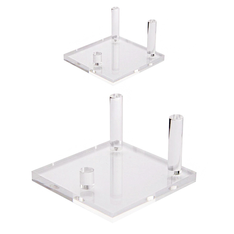 Mineral Geode Fossils Display Stand Square Acrylic 3 Peg Holder Crystal Rock Display Easel Stand Stone Display Rack