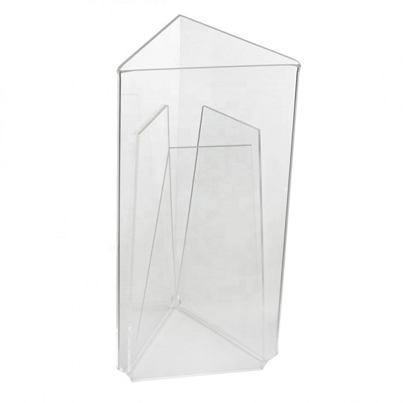 Marketing 3 Sided Display Menu Holder Clear Acrylic Table Tent Sign Holder Triangular 3 Sided Acrylic Menu Holder