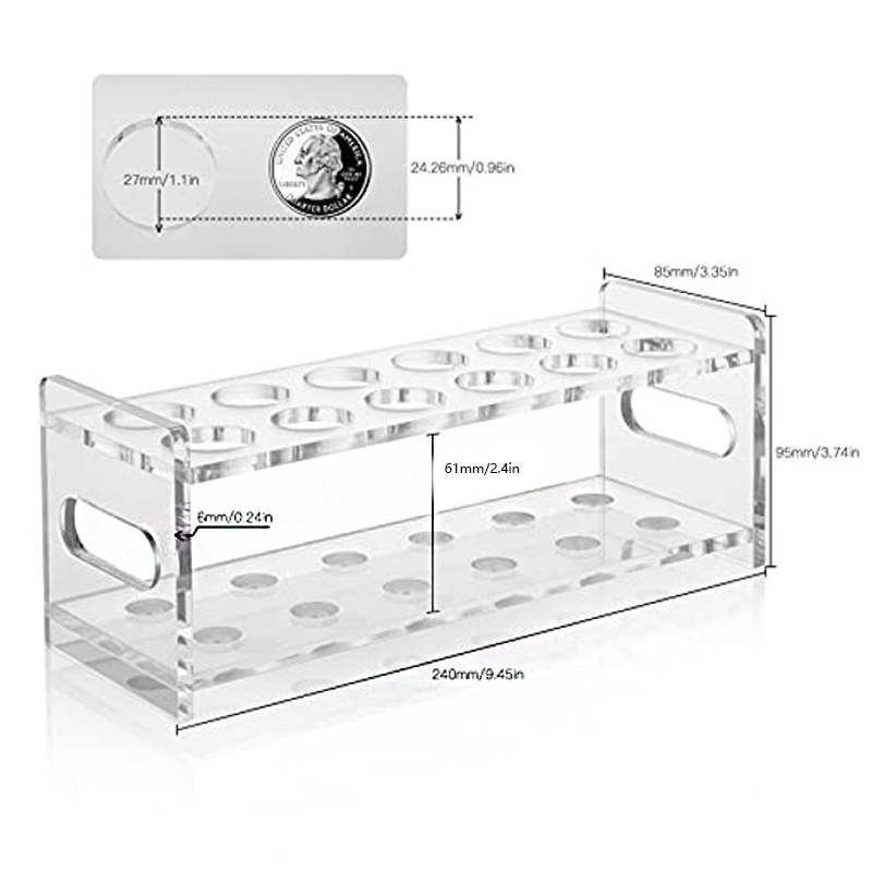 12 Holes Tubes Clear Acrylic Cigar Tube Holder Lucite Molded Tube Holder