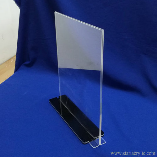 Detachable 5x7 Clear Acrylic Table Stand Menu Holder with Base Table Sign Holder