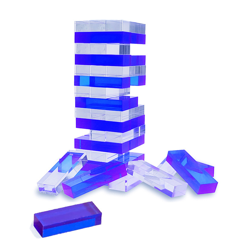 Lucite Acrylic Jumbling Tower Acrylic Stacking Puzzle Game Crystal Falling Tower Tumbling Tower Game Building Blocks