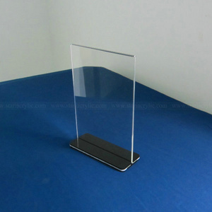 Detachable 5x7 Clear Acrylic Table Stand Menu Holder with Base Table Sign Holder