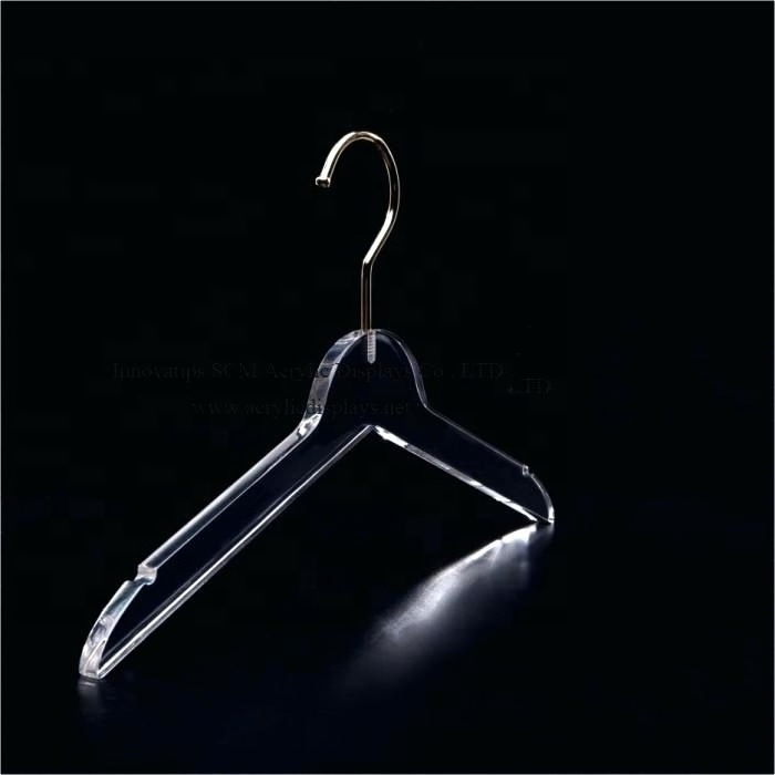 White Acrylic Clothes Hanger with Non-Slip Notches Clear Coat Garment Hanger Hook Acrylic Shirt Hanger with Silver Hook