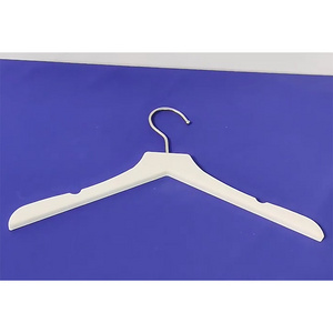 White Acrylic Clothes Hanger with Non-Slip Notches Clear Coat Garment Hanger Hook Acrylic Shirt Hanger with Silver Hook