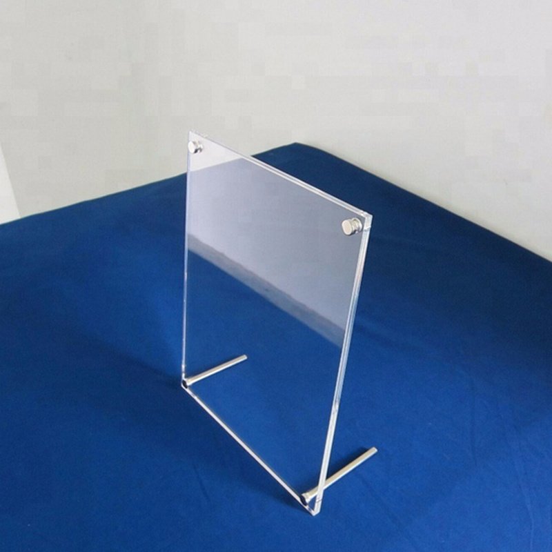 4x6 5x7 8.5x11 A4 Clear Acrtylic Photo Frame with Standoff Free Standing Paper Poster Picture Frame Table Top Sign Holder