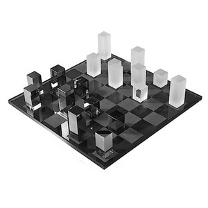 Luxury Acrylic Superyacht Chess Sets Colorful Acrylic Block Chess Lucite Crystal Chess Game Board