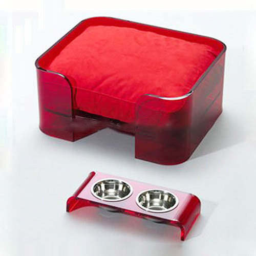 Hot sale square acrylic pet bed modern design acrylic bed for dogs and cats