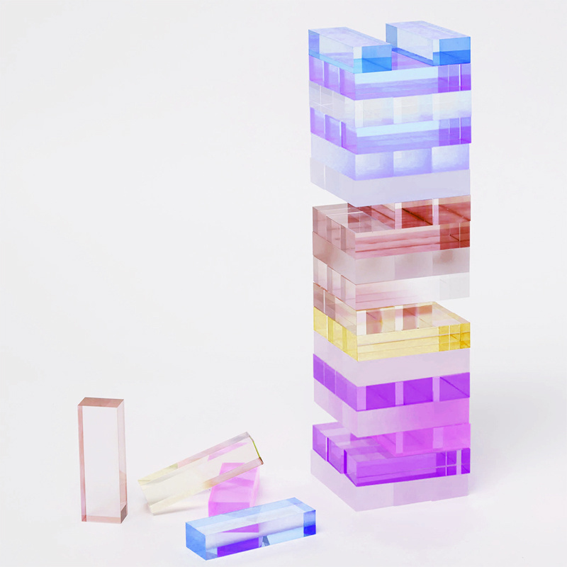 Lucite Acrylic Jumbling Tower Acrylic Stacking Puzzle Game Crystal Falling Tower Tumbling Tower Game Building Blocks