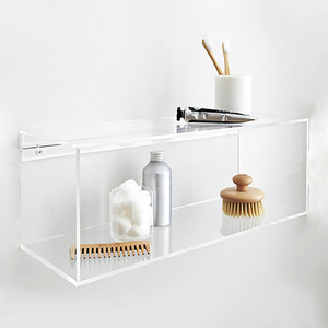 Clear Acrylic Wall Mounted Display Shelf Storage Cube