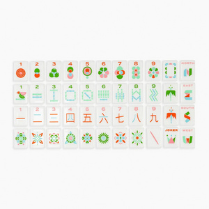 Vintage Mahjong Tiles Plastic Acrylic Family Game Tiles Classic or Pastel Color Mahjong Game Set Custom Luxury Mah Jong Tiles