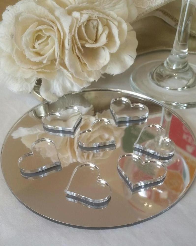 Mirrored Acrylic Heart Shape Centerpiece Wedding Table Decor