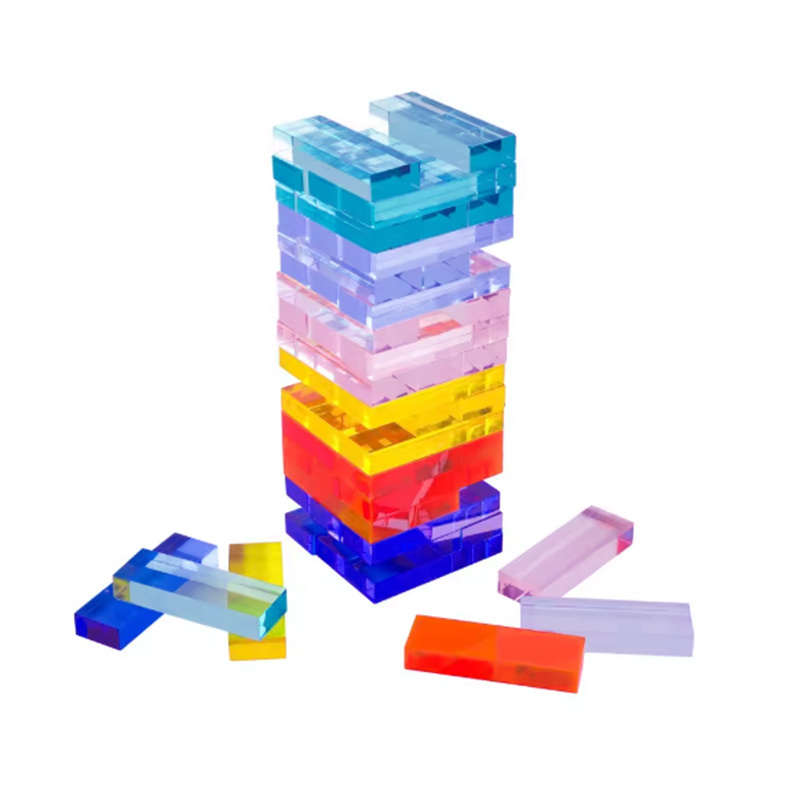 Lucite Acrylic Jumbling Tower Acrylic Stacking Puzzle Game Crystal Falling Tower Tumbling Tower Game Building Blocks