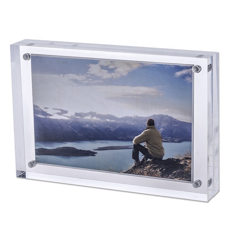 Transparent wall mount acrylic photo frames, lucite hanging picture frames, acrylic sign display holders