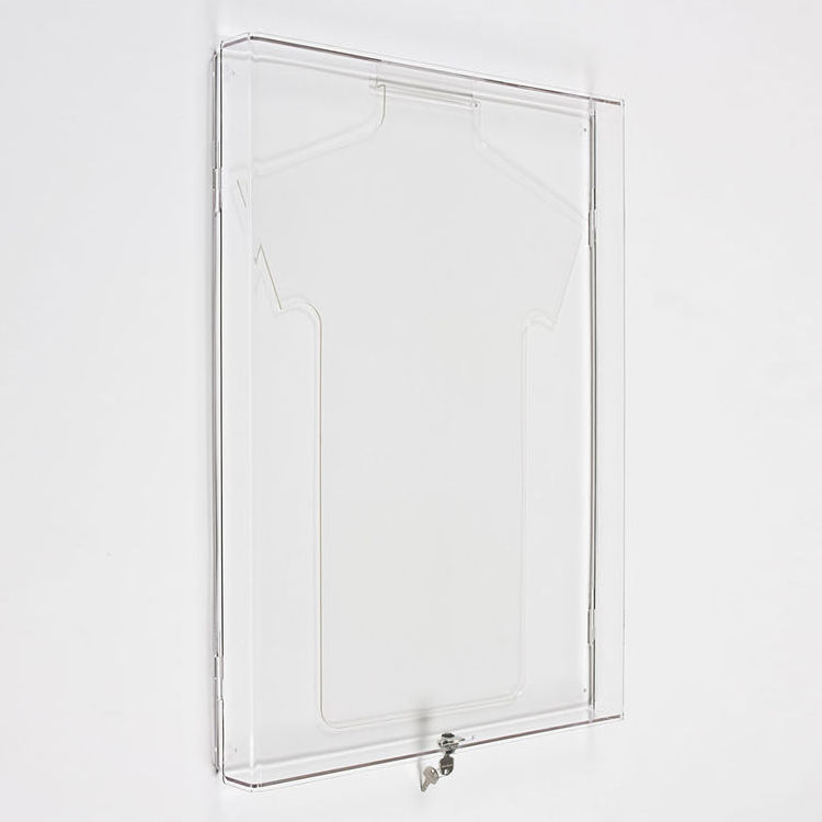 Wall Mounted Clear Acrylic T Shirt Display Cabinets Box with Lock