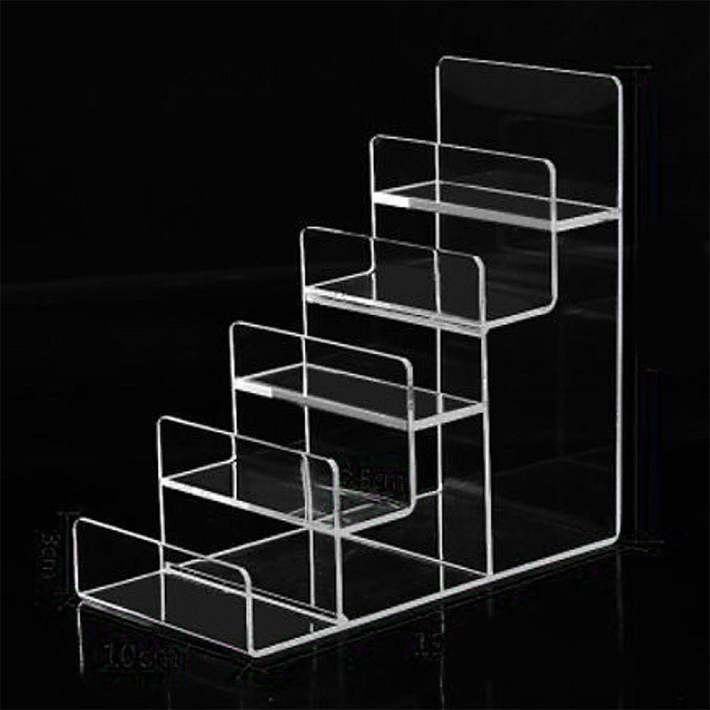 5 Tiers Clear Acrylic Wallet Display Stand Handbag Holder Lucite Purse Display Riser Clutch Bag Display Stand