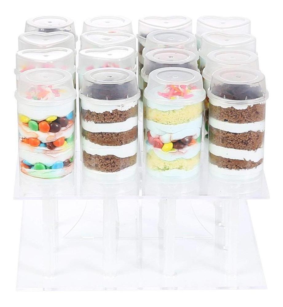 Clear Acrylic Food Display Stand, 16 Mini Acrylic Cupcakes Lollipop Holder