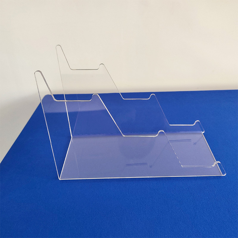 3 Tier Clear Acrylic Wallet Purse Display Stand Acrylic Display Stand Holder for Handbag Wallet Purse Display Step Riser