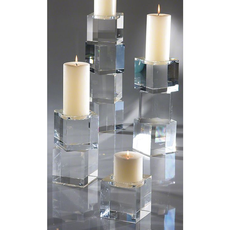 Clear acrylic perspex lucite candle holders, candlestick riser