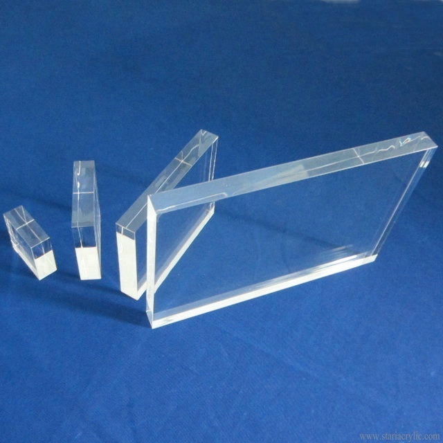 High Polished Clear Square Solid Import Acrylic Blocks Display Base Stamp Block Lucite Perspex Display Styling Block