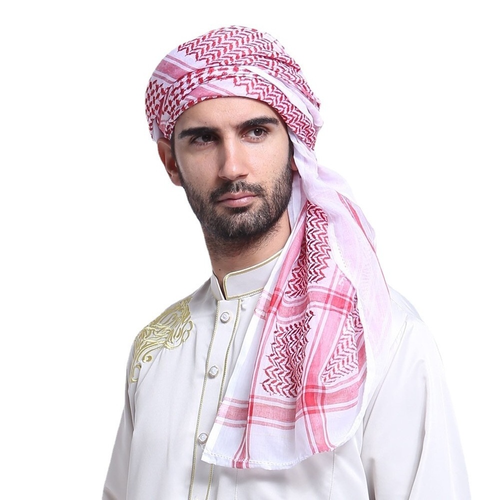 Keffiyeh Saudi Arab Dubai Islamic Shawls Square Muslim Arab Headscarf Headband Jacquard Weave Prayer Hijab For Men