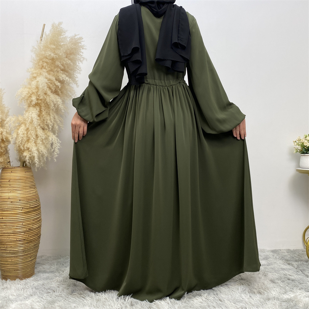 Ramadan plain closed abaya long sleeve modest muslim pregnancy dress clothes muslim abayas with front zip