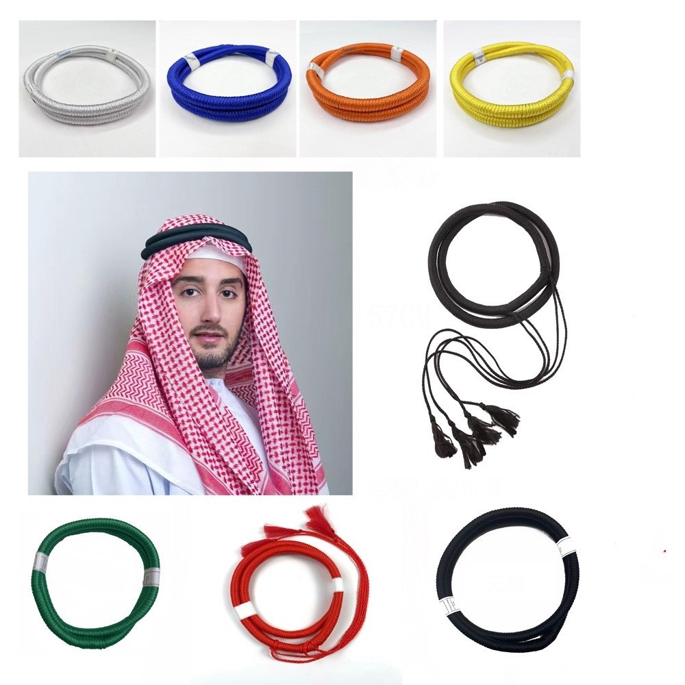 Keffiyeh Saudi Arab Dubai Islamic Shawls Square Muslim Arab Headscarf Headband Jacquard Weave Prayer Hijab For Men