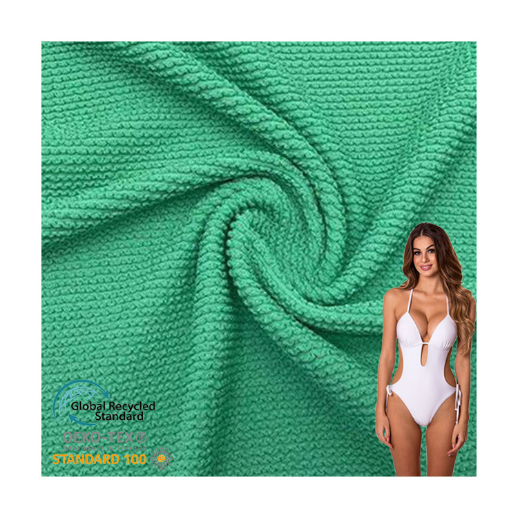 Wholesale 92 Polyester 8 Spandex Knitted Jacquard  Fabric Swimwear Fashion Stretch Matte Fabric