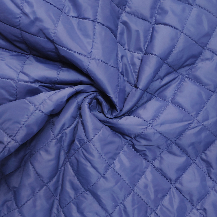 Cheap Price Diamond-type Embroidered Polyester Waterproof Taffeta Double Sided Quilted Fabric for Thermal Outdoor Coats