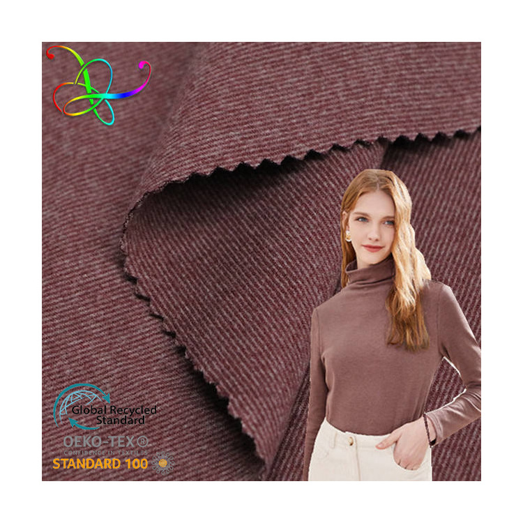 Knit Stretch Strip Double-Sided Dralon Fabric 88%Polyester 12%Spandex 280Gsm Cationic Soft Velvet Fabric Bottom Shirt