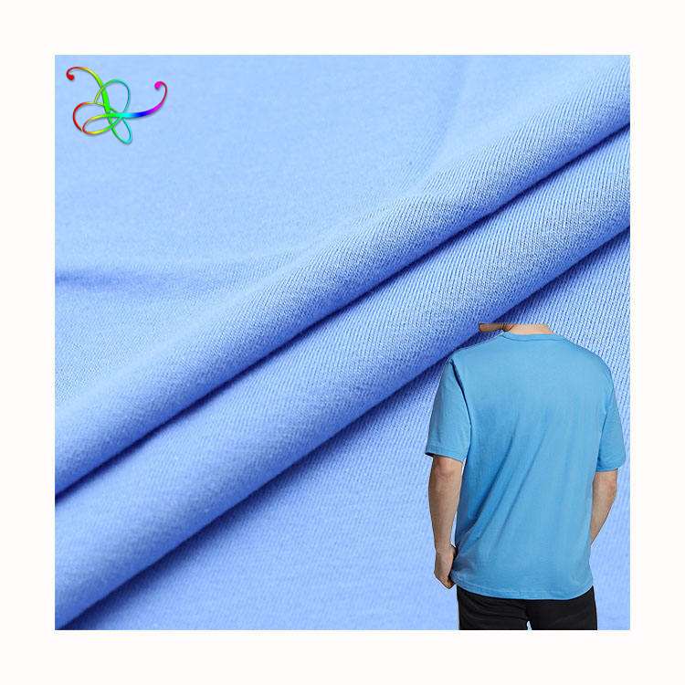 High quality cotton plain weave 170g knitted cotton single jersey fabric homewear cotton t-shirt fabric